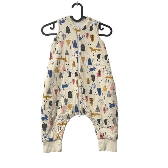 DuoMiaoMiao Panda Art Graphic Sleeveless Cotton Full Zip Snap Sleeper Size S - Picture 1 of 5